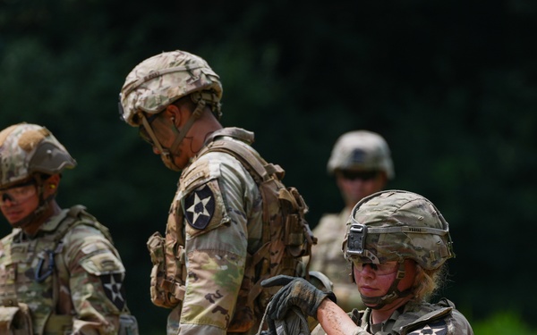 Soldiers assigned to the 11th Engineer Battalion conducts live fire training exercise