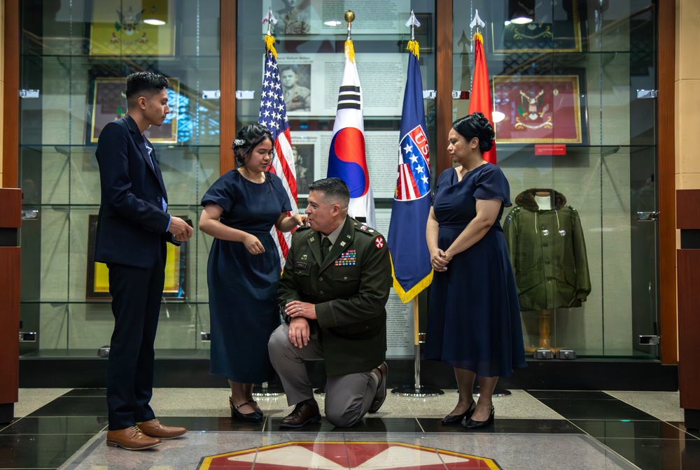 U.S. Army Lt. Col. Jose L. Perez Receives Promotion at Eighth Army Headquarters