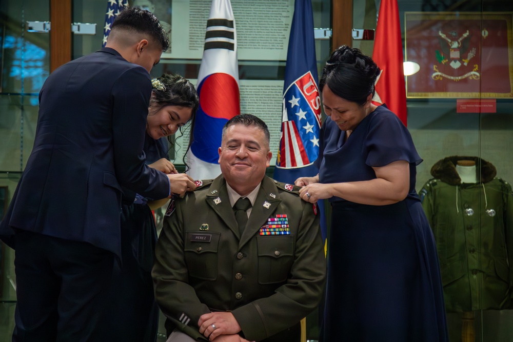 U.S. Army Lt. Col. Jose L. Perez Receives Promotion at Eighth Army Headquarters