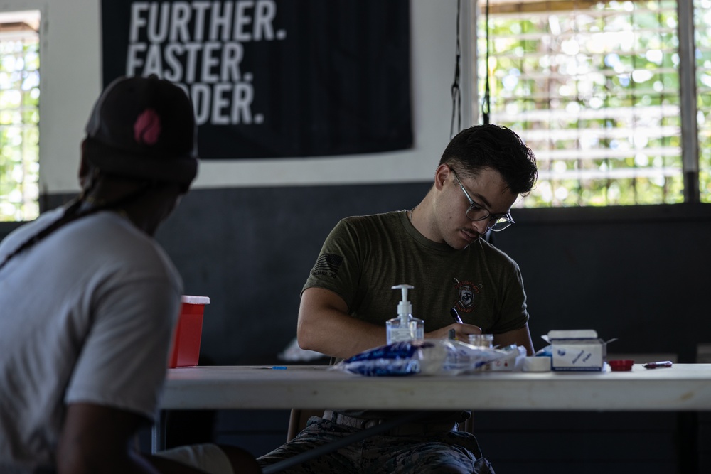 Koa Moana 25 Marines Conduct Blood Type Testing for Chuukese Locals