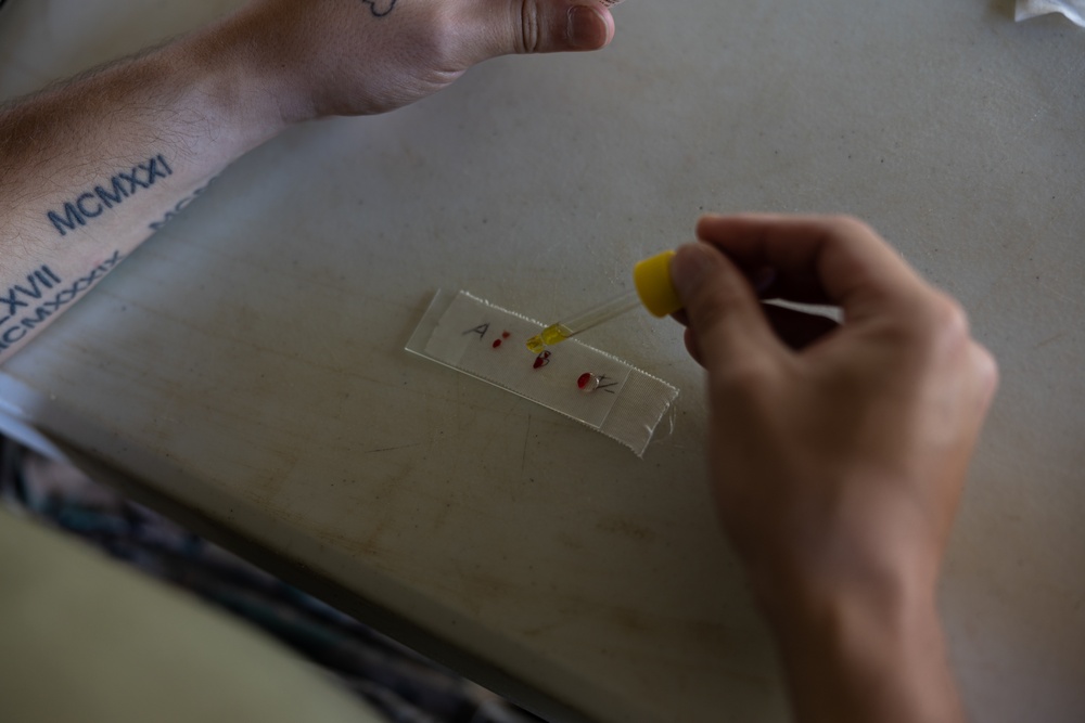 Koa Moana 25 Marines Conduct Blood Type Testing for Chuukese Locals