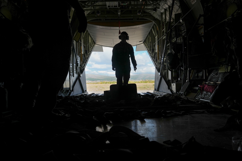 MC-130J Commando II performs cargo movement at AE25