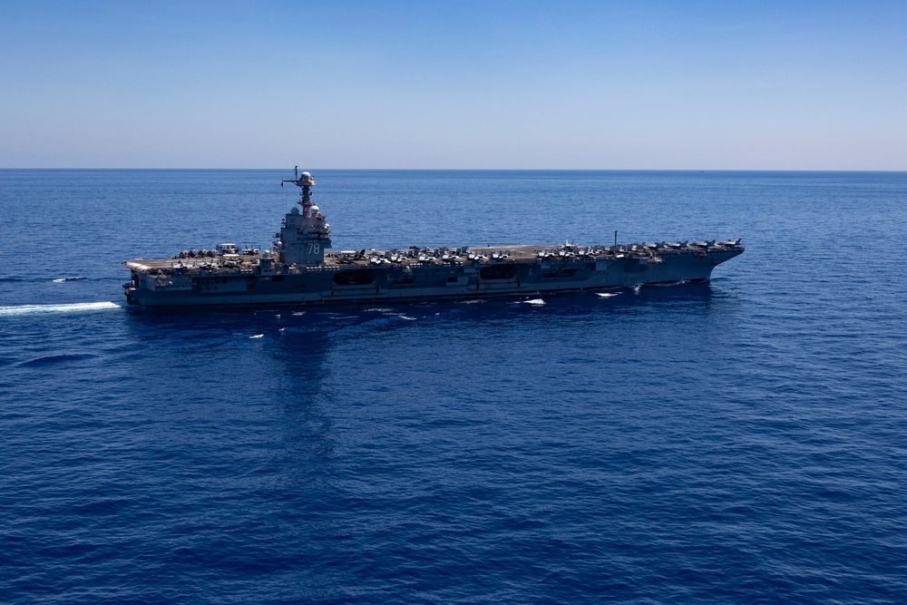 USS Gerald R. Ford (CVN 78) Transits the Mediterranean Sea