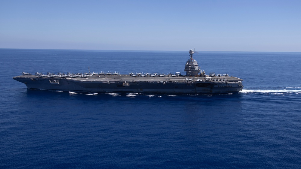 USS Gerald R. Ford (CVN 78) Transits the Mediterranean Sea