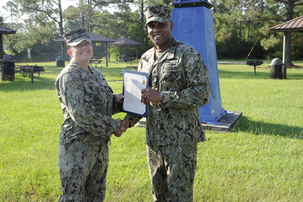 Strength, Service, Seabee: BUC Edwards Reenlists at 22NCR