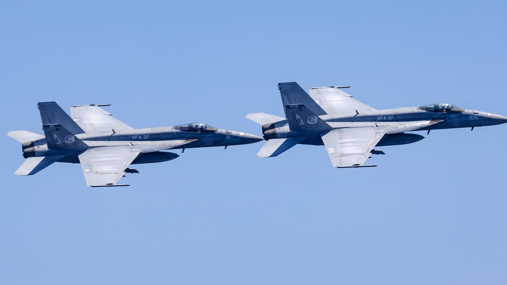 VFA-37 Conducts In-Flight Change of Command Ceremony