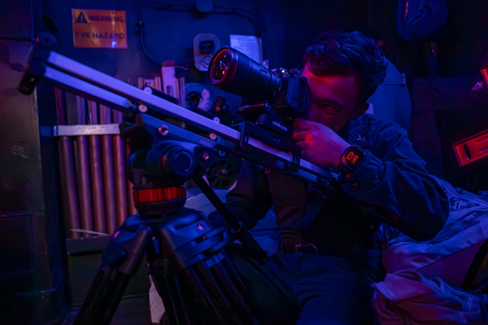 USS Gerald R. Ford (CVN 78) Sailors Conduct a Video Shoot