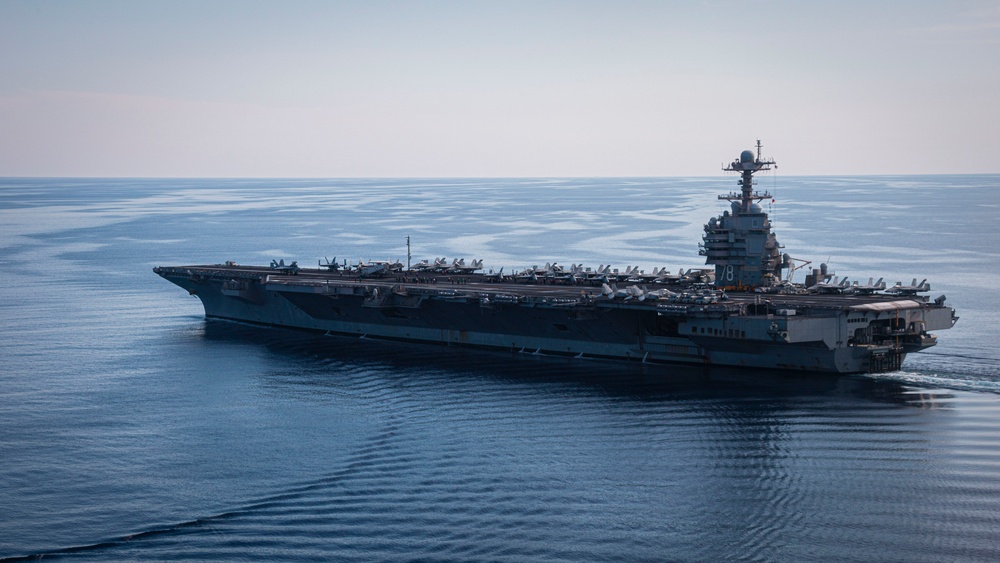 USS Gerald R. Ford (CVN 78) Sails in the Mediterranean Sea