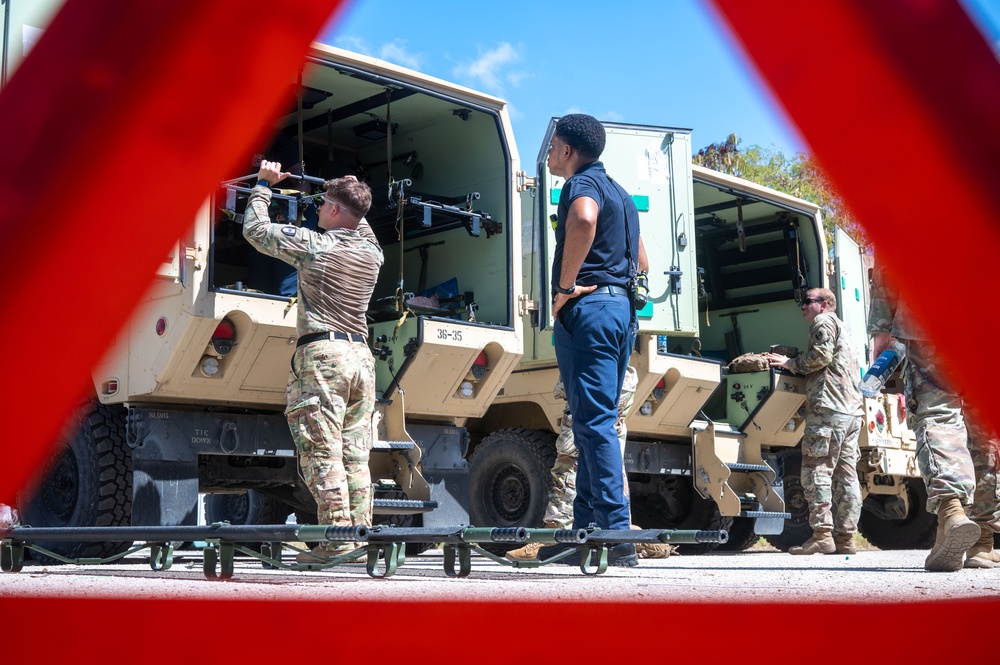 Firefighters, U.S. Soldiers conduct interagency casualty evacuation training