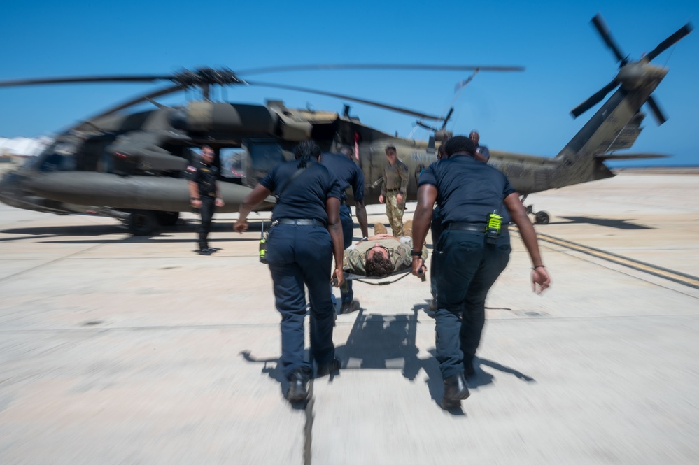 Firefighters, U.S. Soldiers conduct interagency casualty evacuation training