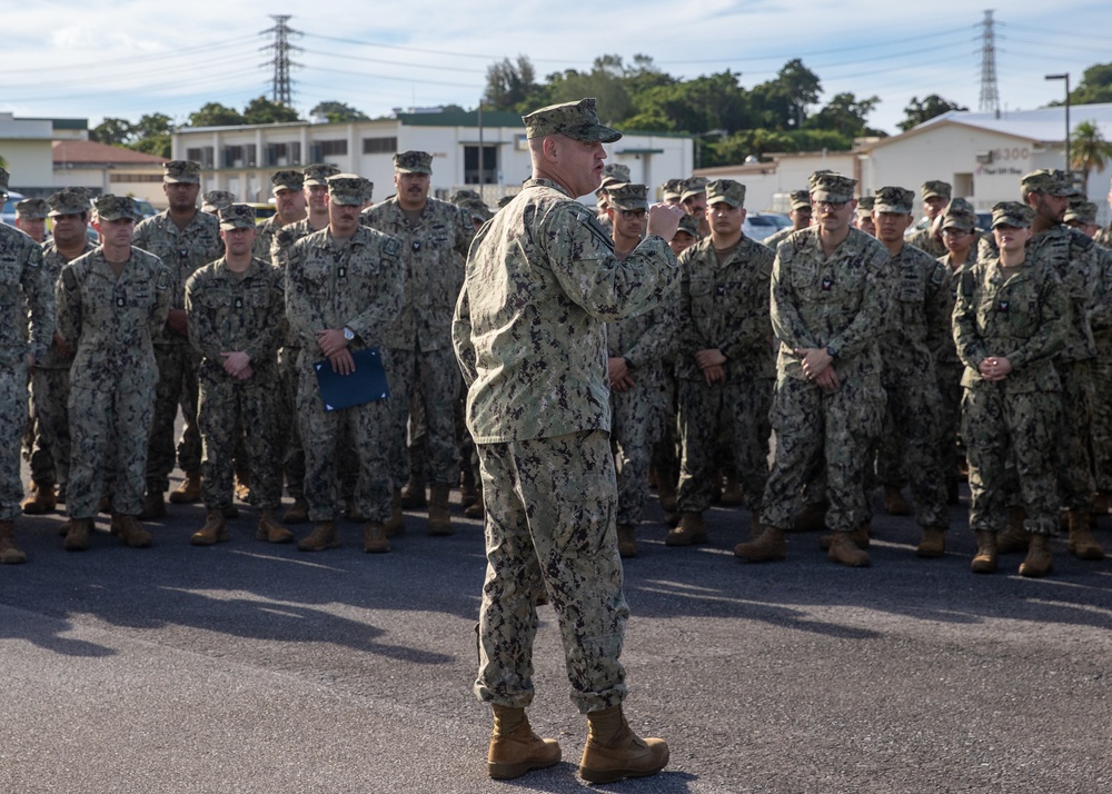 NMCB 4 Seabees at Quarters in Okinawa