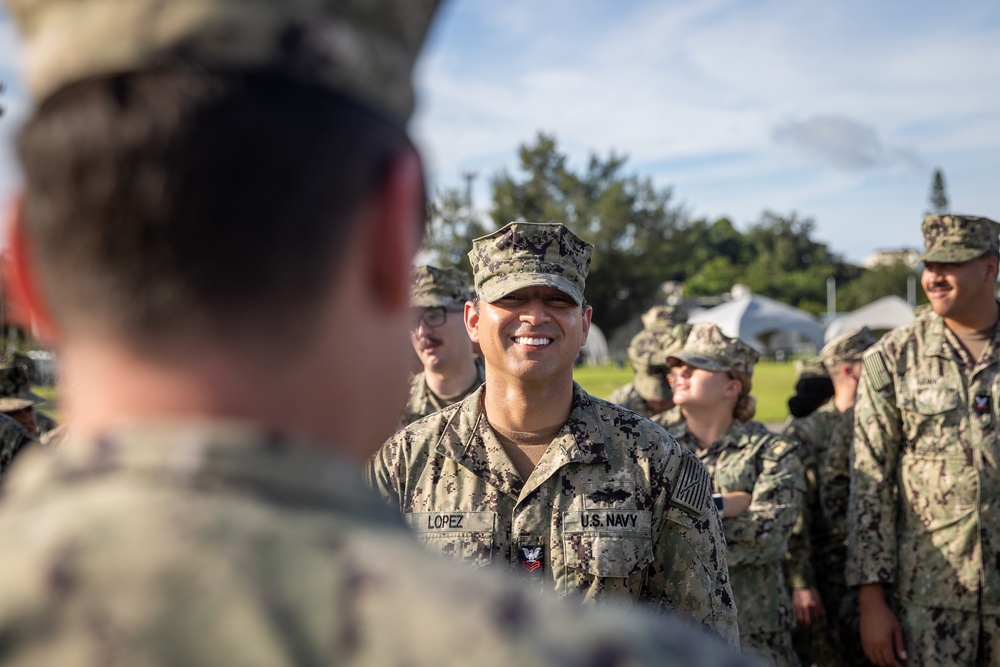 NMCB 4 Seabees at Quarters in Okinawa