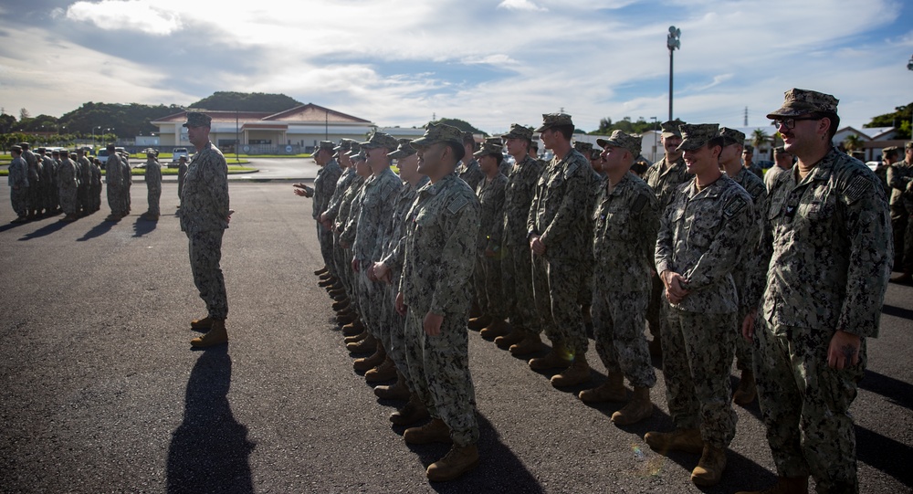NMCB 4 Seabees at Quarters in Okinawa