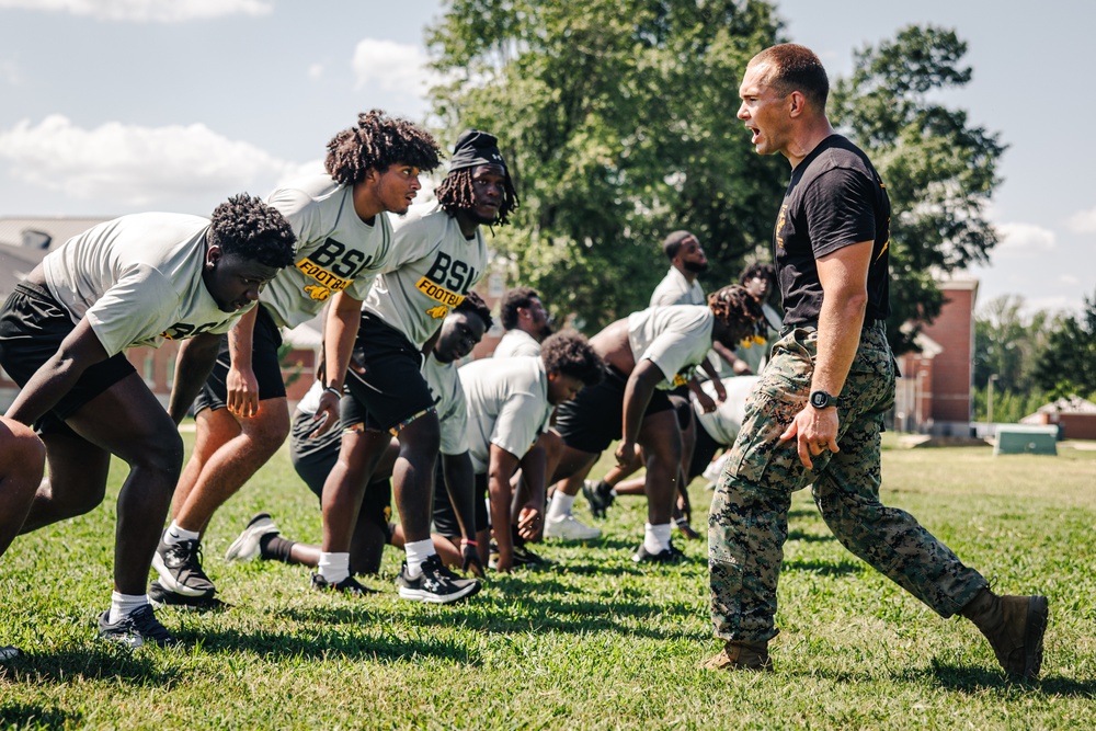 Bowie State University Football Team takes on Force Fitness
