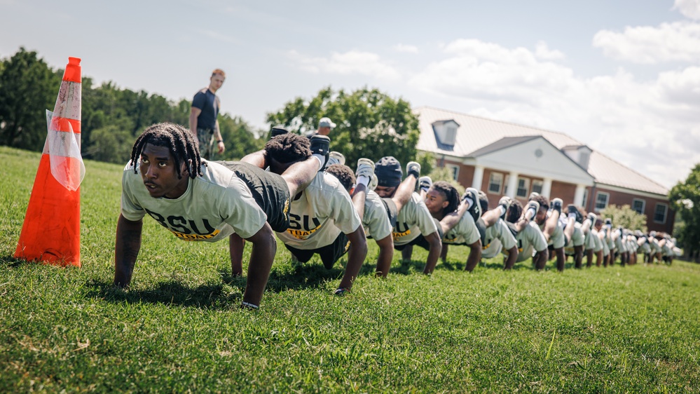 Bowie State University Football Team takes on Force Fitness