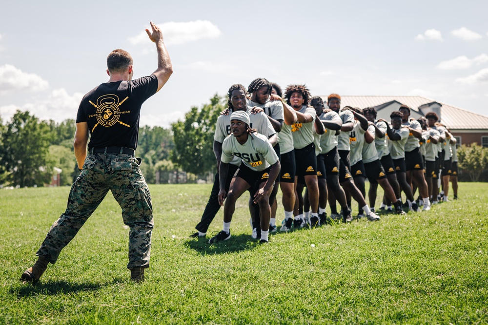 Bowie State University Football Team takes on Force Fitness