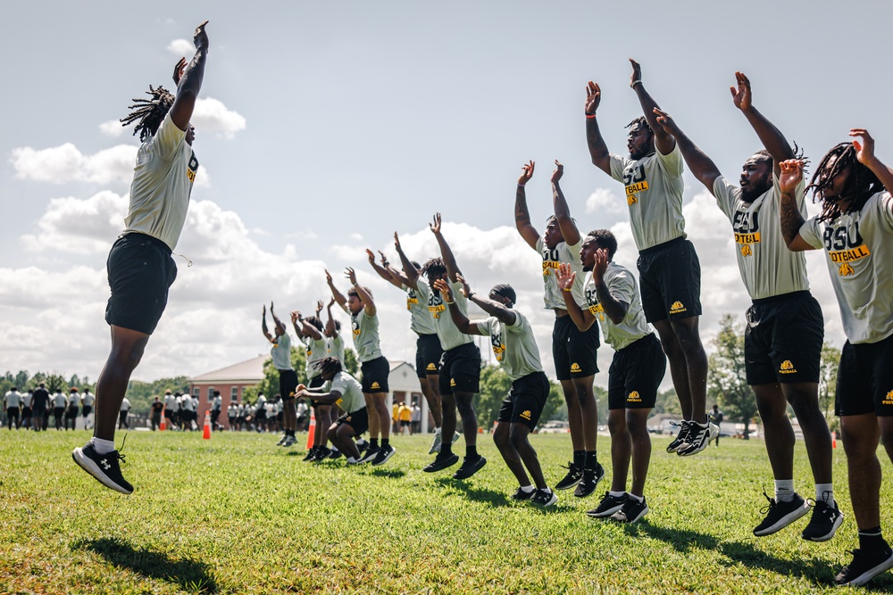 Bowie State University Football Team takes on Force Fitness