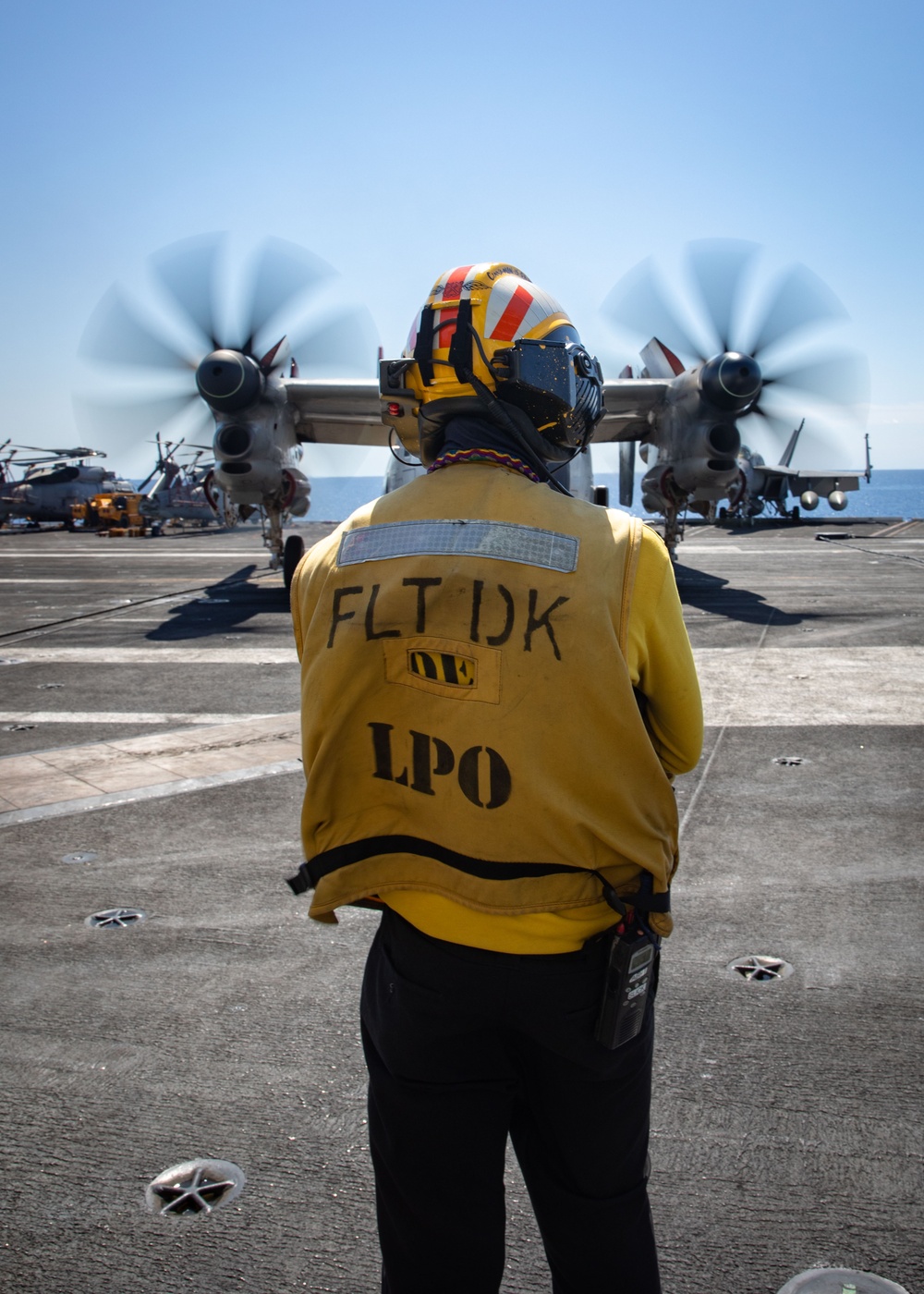 USS Gerald R. Ford (CVN 78) Sailors Observe Flight Operations