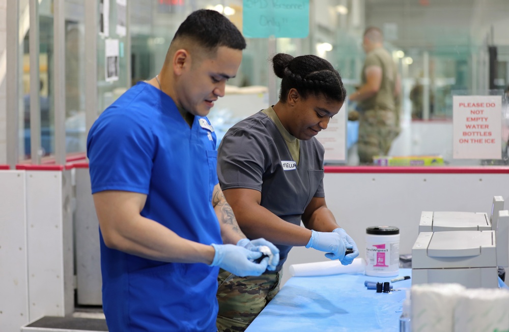 Army Reserve and Air National Guard personnel provide medical support during Health Broome