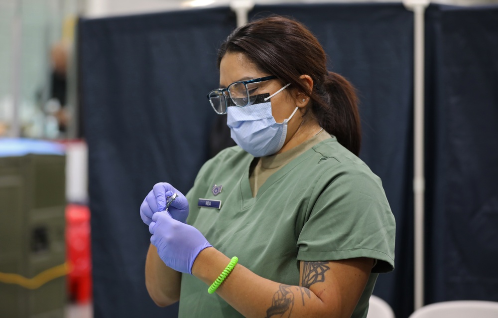 Army Reserve and Air National Guard personnel provide medical support during Health Broome