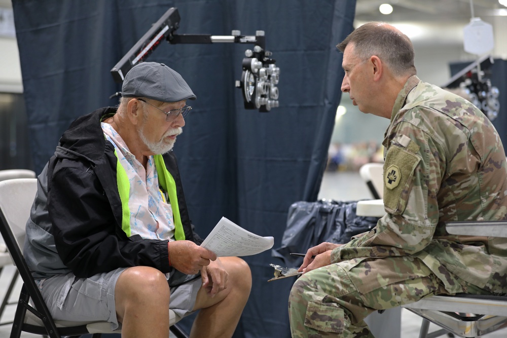 Army Reserve and Air National Guard personnel provide medical support during Health Broome