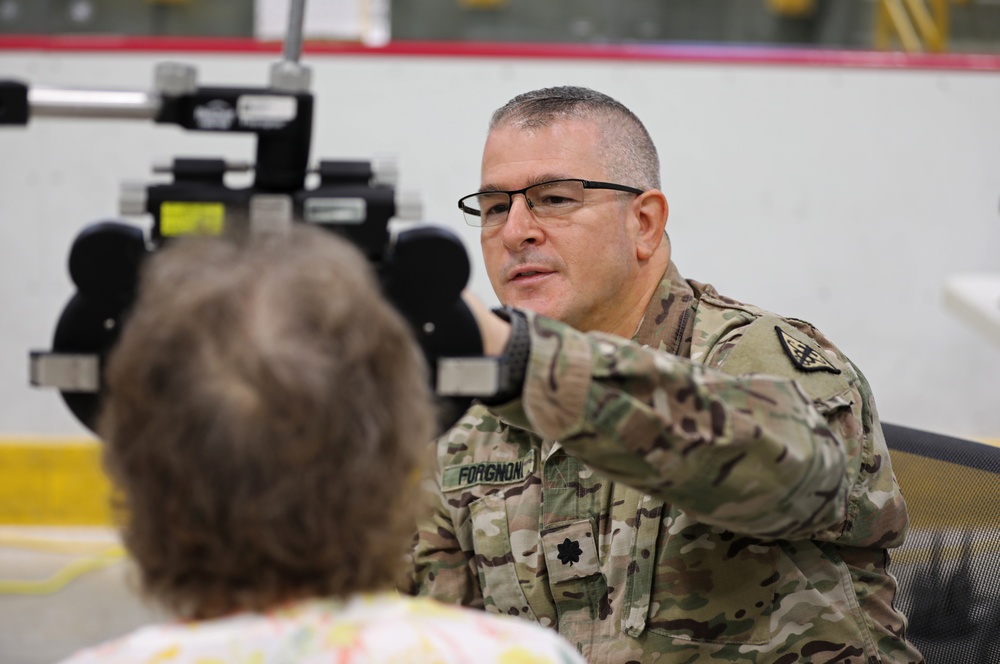 Army Reserve and Air National Guard personnel provide medical support during Health Broome