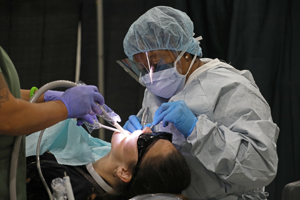 Army Reserve and Air National Guard personnel provide medical support during Health Broome