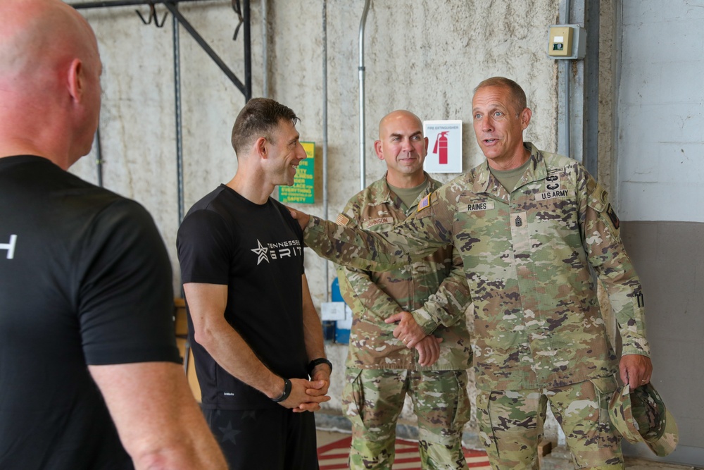 Senior Enlisted Advisor John T. Raines III visits the Tennessee National Guard