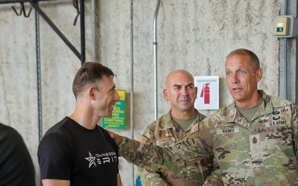 Senior Enlisted Advisor John T. Raines III visits the Tennessee National Guard
