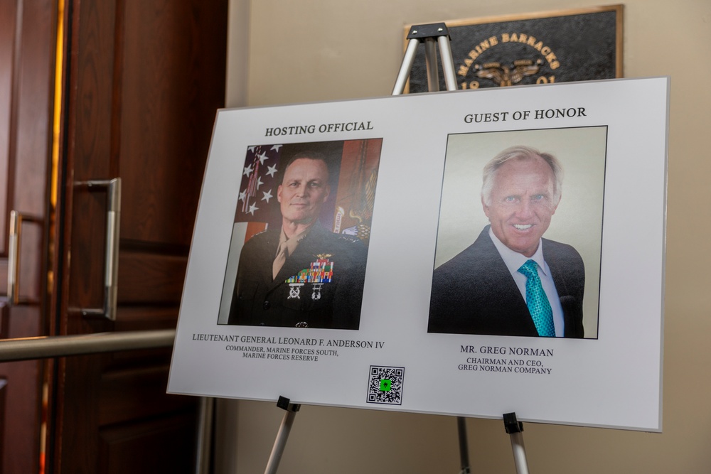 Mr. Greg Norman attends Evening Parade as Guest of Honor