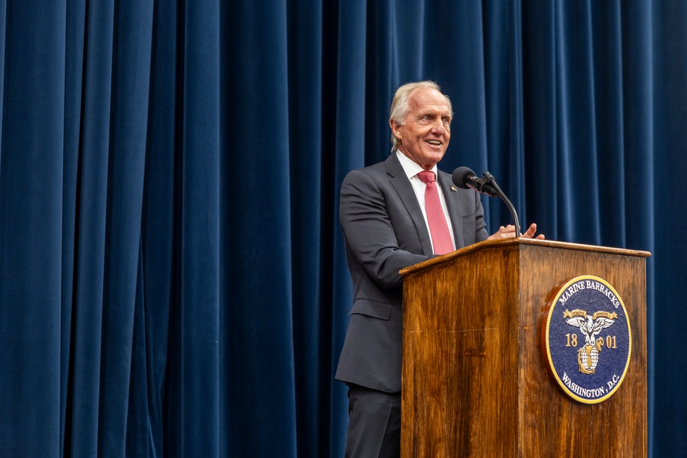 Mr. Greg Norman attends Evening Parade as Guest of Honor