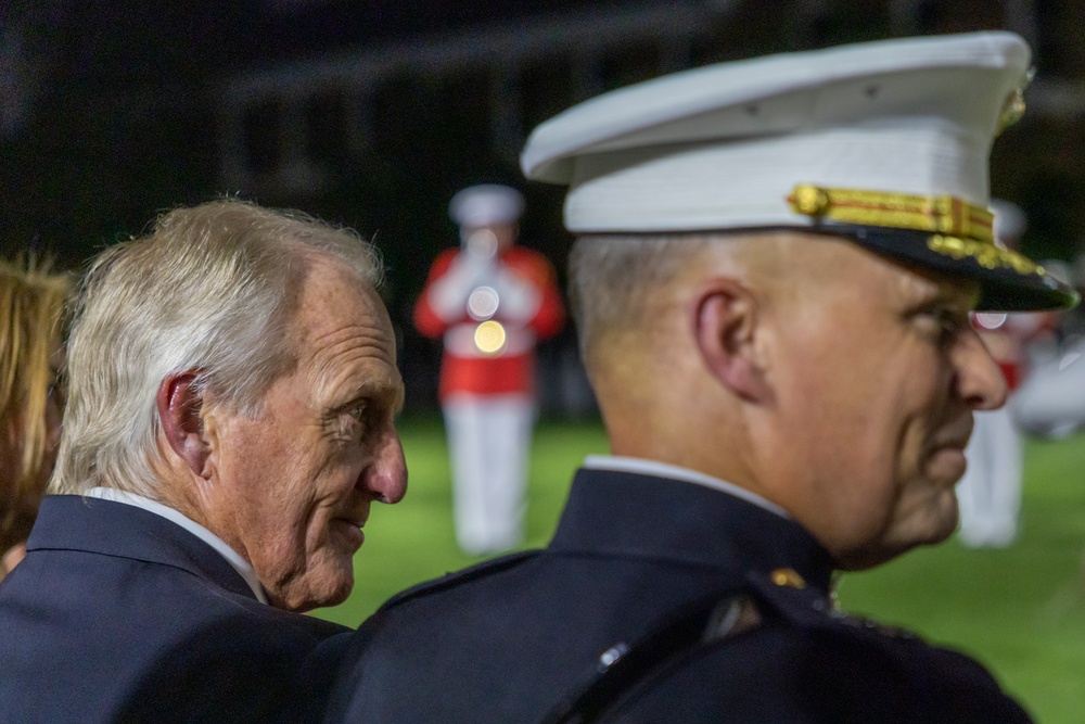 Mr. Greg Norman attends Evening Parade as Guest of Honor