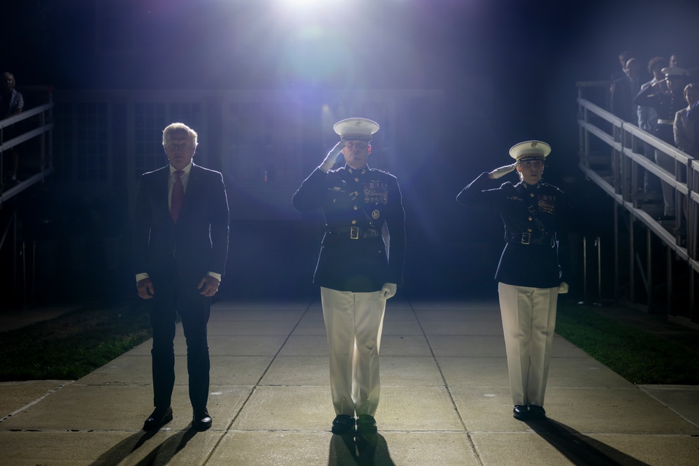 Mr. Greg Norman attends Evening Parade as Guest of Honor