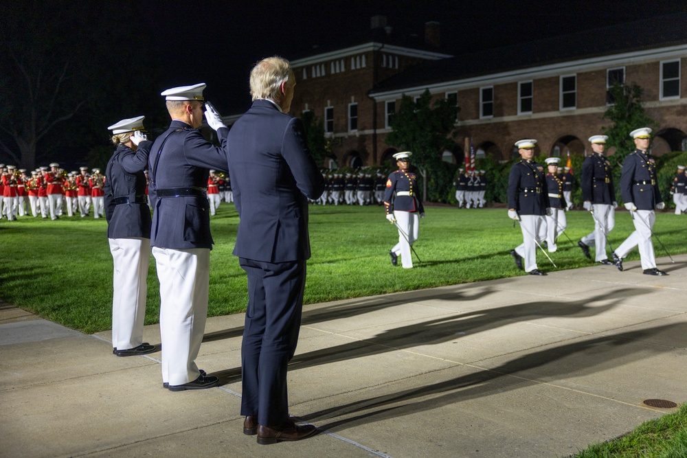 Mr. Greg Norman attends Evening Parade as Guest of Honor