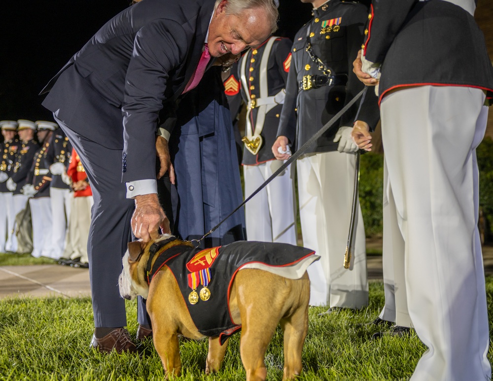 Mr. Greg Norman attends Evening Parade as Guest of Honor