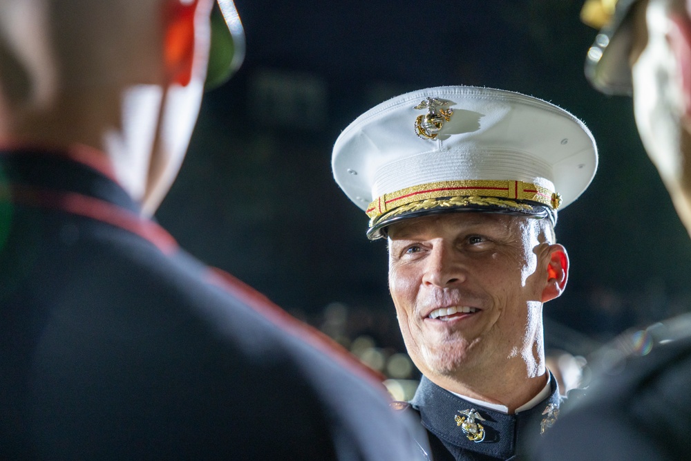 Mr. Greg Norman attends Evening Parade as Guest of Honor