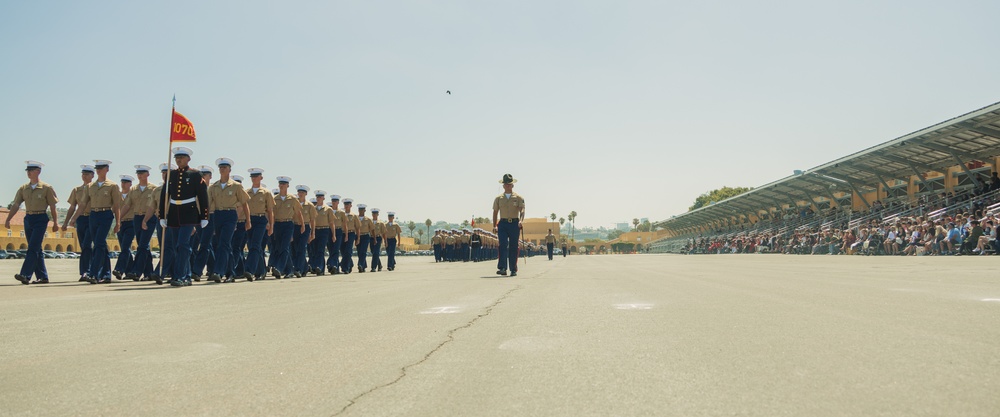 Delta Company Graduation and Morning colors