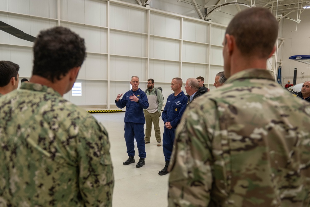 U.S. Coast Guard Commandant speaks with personnel during Arctic Edge 25