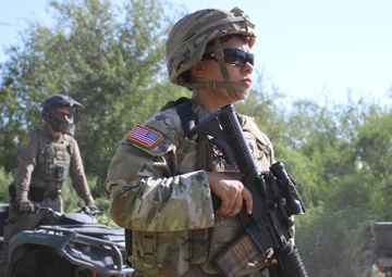 Georgia Army National Guard conducts joint foot patrol in Del Rio, Texas