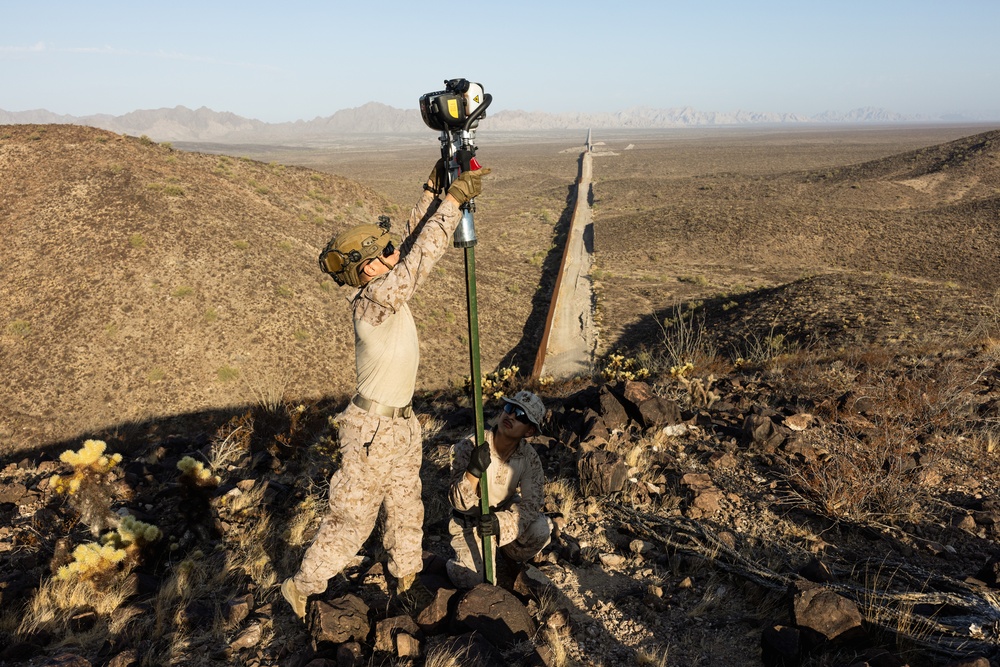 Marines place signs at Yuma NDA