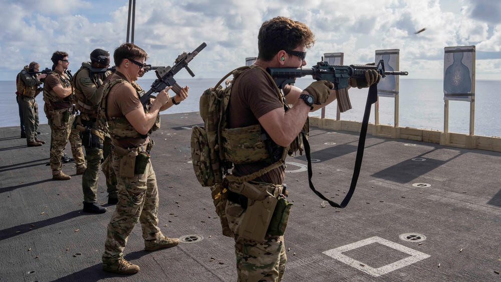 EODMU 5 Conducts Small-Arms Proficiency Shoot aboard George Washington