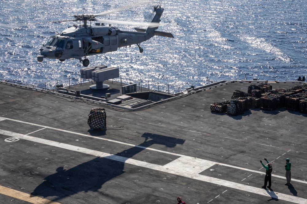 USS Gerald R. Ford (CVN 78) Conducts Replenishment at Sea