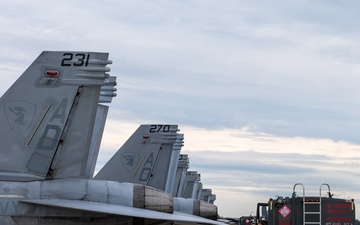 F/A-18 Hornets arrive for Northern Strike 25-2
