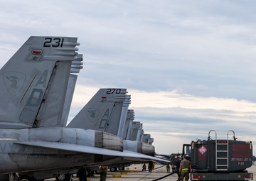 F/A-18 Hornets arrive for Northern Strike 25-2