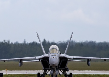 F/A-18 Hornets arrive for Northern Strike 25-2