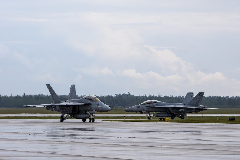 F/A-18 Hornets arrive for Northern Strike 25-2