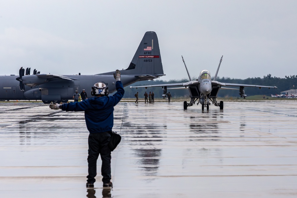 F/A-18 Hornets arrive for Northern Strike 25-2