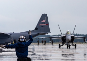 F/A-18 Hornets arrive for Northern Strike 25-2