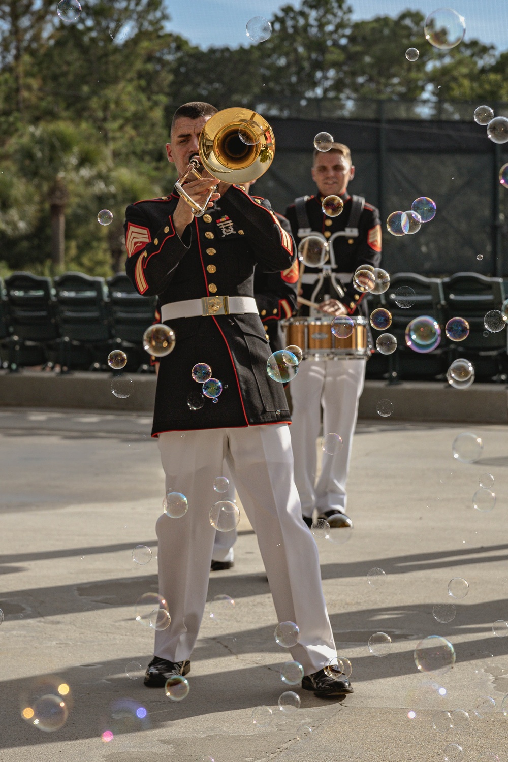 Parris Island Marine Band Performs at Charleston Riverdogs Game