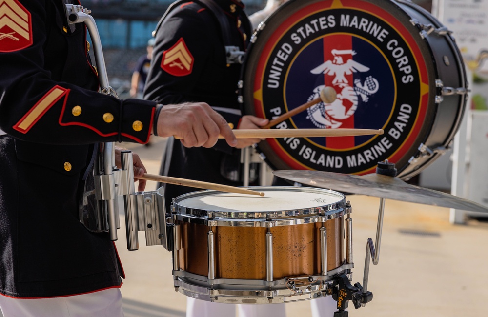 Parris Island Marine Band Performs at Charleston Riverdogs Game